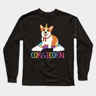 Corgi Unicorn Pembroke Welsh Corgicorn Dog Long Sleeve T-Shirt